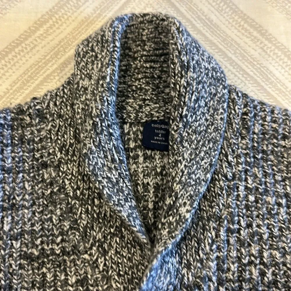 Baby Gap Boys Grey Four Button Cardigan Holiday Sweater Size 4 Years